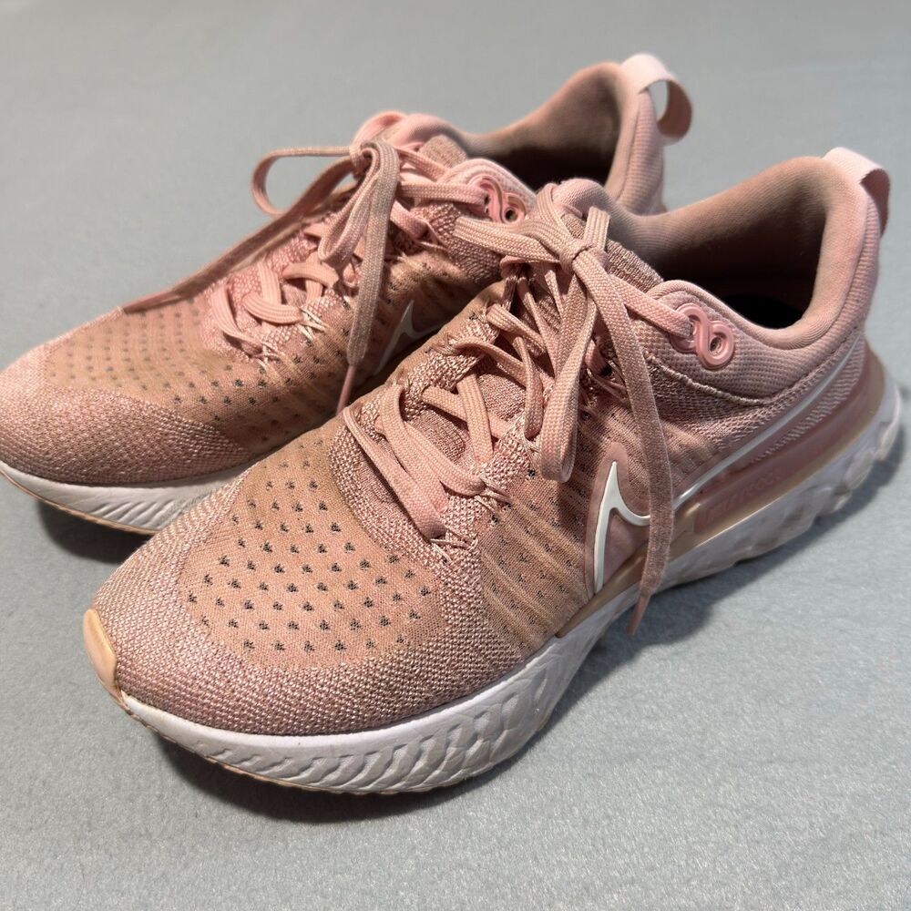 Nike React Infinity Run Flyknit Shoes Womens 8.5 Pink Glaze Running Sneakers